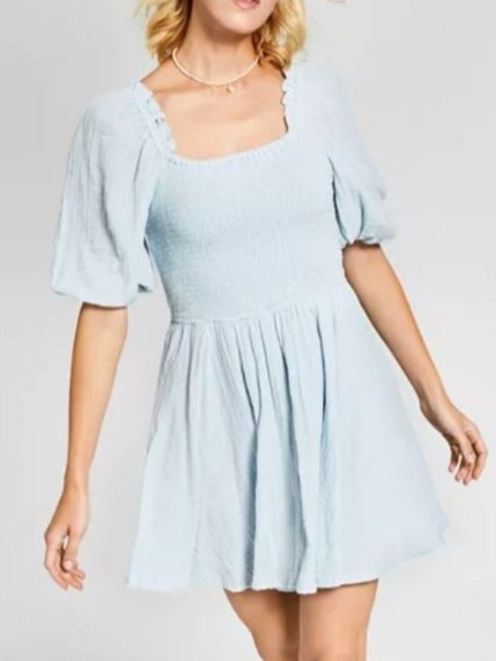 And Now This Women's Cotton Smocked Mini Dress, size small
